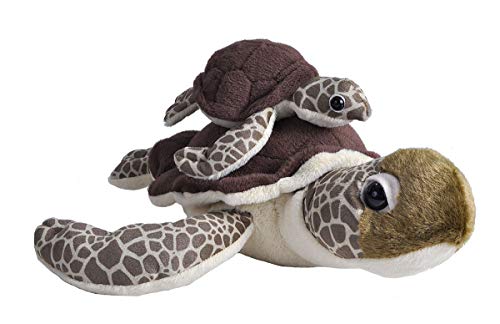 Wild Republic Mom and Baby, Tortuga Marina, Peluche Mamá y Cría de Peluche, 33Cm, Regalos Para Niños, Osos de Peluche, Juguetes Para Niños Pequeños, Relleno Elaborado Combotellas de Agua Recicladas