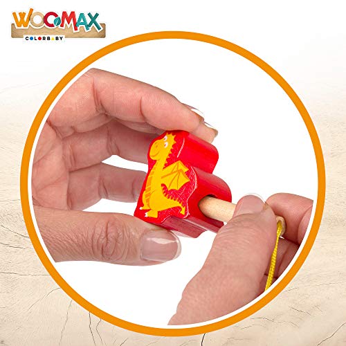 WOOMAX - Juego construcción madera castillo 32 piezas woomax (46439)