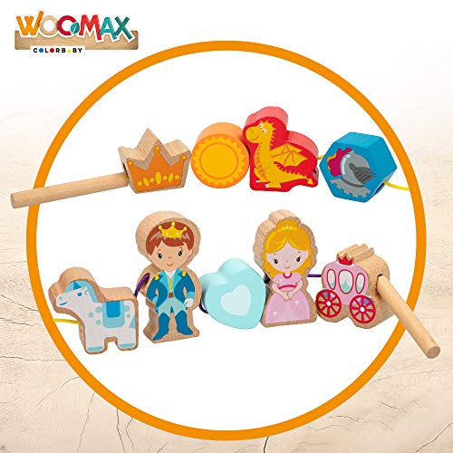 WOOMAX - Juego construcción madera castillo 32 piezas woomax (46439)