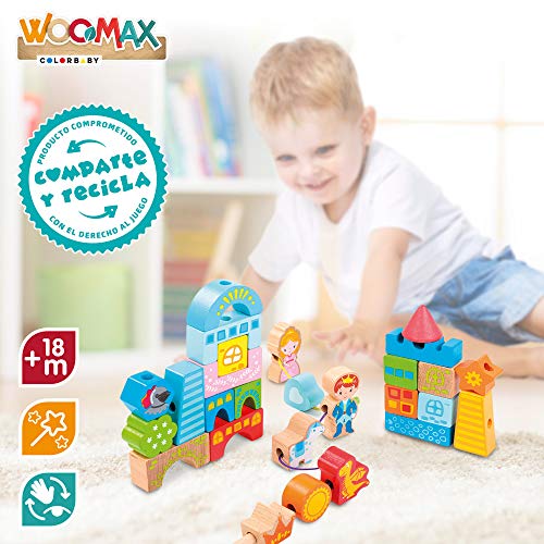 WOOMAX - Juego construcción madera castillo 32 piezas woomax (46439)