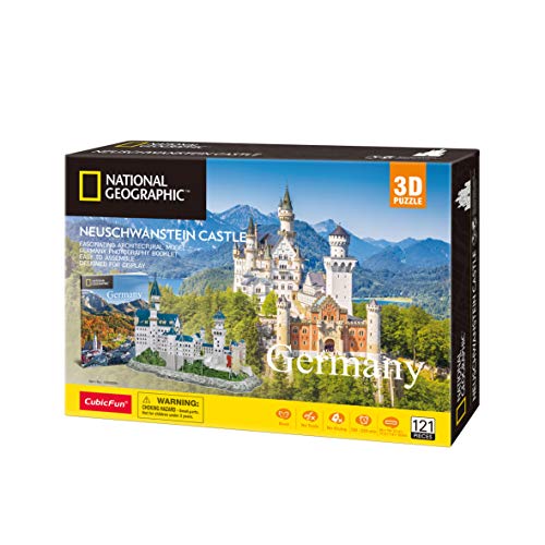 World Brands Castillo Neuschwanstein, Puzzles para Adultos, Maquetas para Montar, Rompecabezas 3D, Regalos Divertidos, Cultura, Viajar Desde Casa, Multicolor (DS0990H)