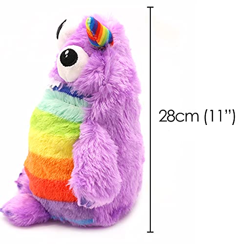 Worry Yummy Juguete de peluche para niños, 28 cm (11 pulgadas), suave juguete para niños, ansiedad, estrés y miedo, para reducir el miedo, color morado