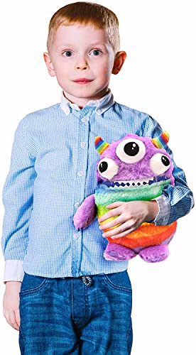 Worry Yummy Juguete de peluche para niños, 28 cm (11 pulgadas), suave juguete para niños, ansiedad, estrés y miedo, para reducir el miedo, color morado