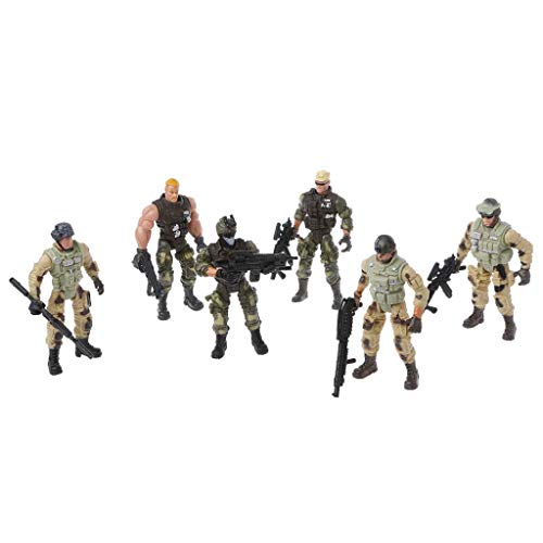 WOWOWO 6 Unids/Set Figura de Acción de Juguete de Soldados del Ejército con Arma Figuras Militares Juguete para Niños