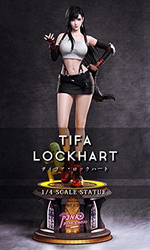 Wuhuayu Final Fantasy VII Figura - Pps Studio Tifa Lockhart Resina Realizada 1/4 Estatua De Escala, 22 '' Alta, Fina Y Delicada Figura Estatua, Viene con Una Moneda Conmemorativa única(Color:Tifa)