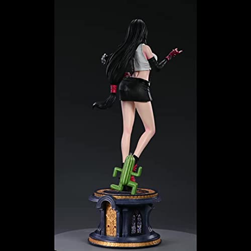 Wuhuayu Final Fantasy VII Figura - Pps Studio Tifa Lockhart Resina Realizada 1/4 Estatua De Escala, 22 '' Alta, Fina Y Delicada Figura Estatua, Viene con Una Moneda Conmemorativa única(Color:Tifa)