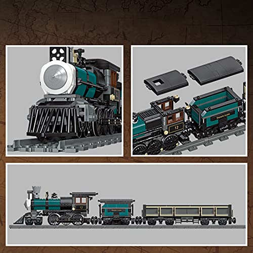 Xshion 560pieces locomotora bloques de construcción de tren tren de construcción, tren de vapor retro juguete de los niños, compatible con el tren de Lego.