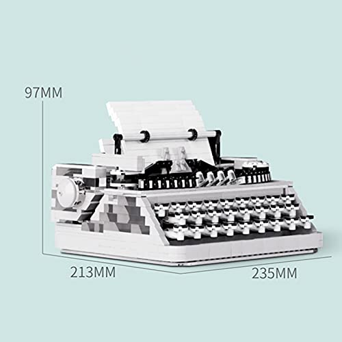 YBLOC Bloques De Construcción De Máquina De Escribir Retro, Máquina De Escribir Nostálgica Clásica, Bloques De Construcción, Modelo De Juguete 1618 Piezas Compatible con Lego