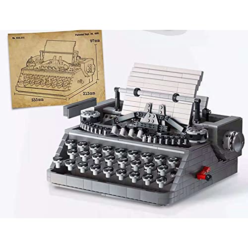 YBLOC Bloques De Construcción De Máquina De Escribir Retro, Máquina De Escribir Nostálgica Clásica, Bloques De Construcción, Modelo De Juguete 1618 Piezas Compatible con Lego