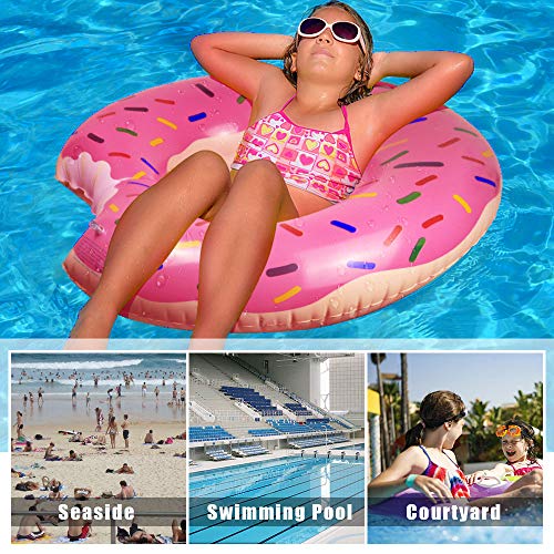 YIJIAOYUN Anillo de natación Inflable de Donut de Fresa Gigante, Gran Juguete de Playa de Piscina de Verano, Flotador de Piscina de Tubo de natación para Adultos