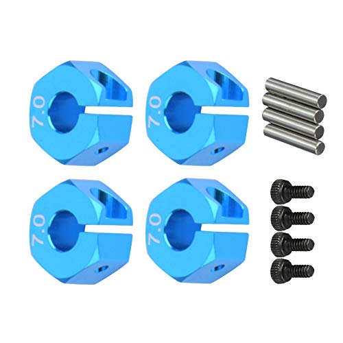 Yosoo Health Gear - Adaptador hexagonal para rueda de metal RC de 12 mm, 4 unidades, adaptador hexagonal para coche RC con pernos y tornillos para piezas de repuesto RC