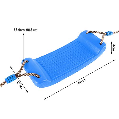 Your's Bath Columpio infantil para jardín, exterior, asiento de columpio antideslizante, de plástico, para niños, jardín, interior y exterior (azul)