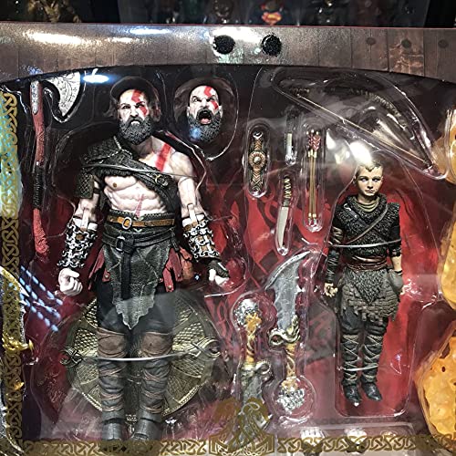 Yuxunqin 2018 Gody of War 4 Kratos Acción Figura-Ultimate 7 Pulgadas Kratos y Figuras ATREUS (Edición Deluxe)