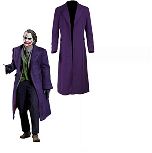 YYCHER Heath Ledger - Traje de cosplay de Halloween para hombre, película The Dark Knight Joker Disfraz de chaqueta púrpura (color: solo abrigo, tamaño: M)