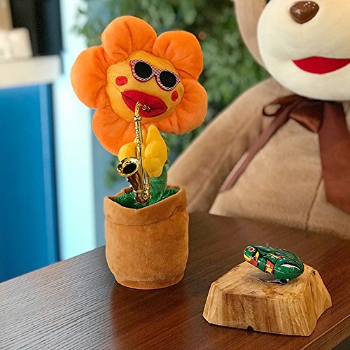 ZAMAC Juguete Divertido para Danza y Cantar Flores Encantadoras Girasoles Suave Relleno Peluche Juguetes eléctricos para niños Regalo