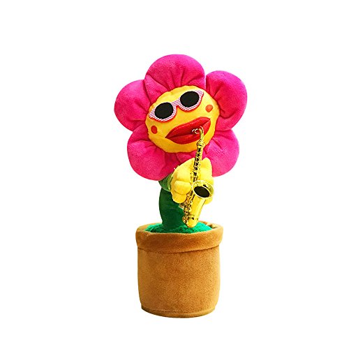 ZAMAC Juguete Divertido para Danza y Cantar Flores Encantadoras Girasoles Suave Relleno Peluche Juguetes eléctricos para niños Regalo