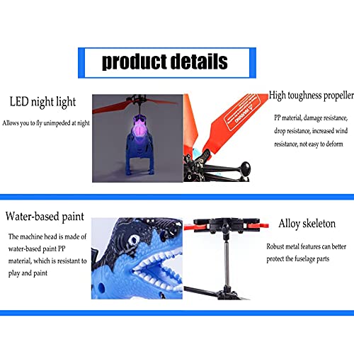 ZCXBHD Helicóptero Dinosaurio Remoto,Juguete controlado por inducción, Juguete Volador, Dinosaurio, Regalo para niños y niñas,Blue