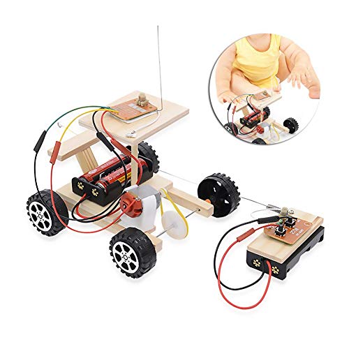 Zerodis Modelo de ensamblaje de automóviles, ensamblado de RC Juguete para automóvil eléctrico Control Remoto Vehículo Conjunto de Juego de experimentos educativos Hechos a Mano para niños