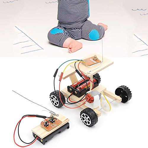 Zerodis Modelo de ensamblaje de automóviles, ensamblado de RC Juguete para automóvil eléctrico Control Remoto Vehículo Conjunto de Juego de experimentos educativos Hechos a Mano para niños