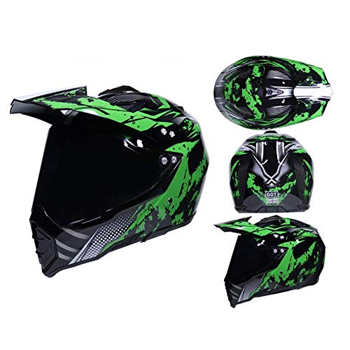 ZGYZ Casco de MTB, Casco de Motocross de Motocicleta con Visera Casco de Cross de Moto Enduro MX Quad ATV con ventilación Ajustable/Forro extraíble