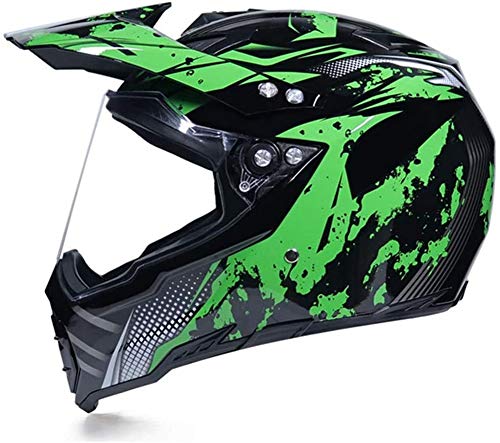 ZGYZ Casco de MTB, Casco de Motocross de Motocicleta con Visera Casco de Cross de Moto Enduro MX Quad ATV con ventilación Ajustable/Forro extraíble