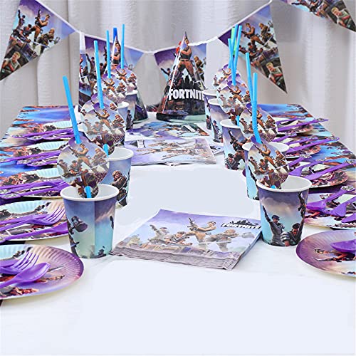 ZHIMATANG 87Pcs Suministros para Fiestas De Juegos El Juego De Decoración para Fiestas De Anime Incluye Juego De Decoración Y Vajilla