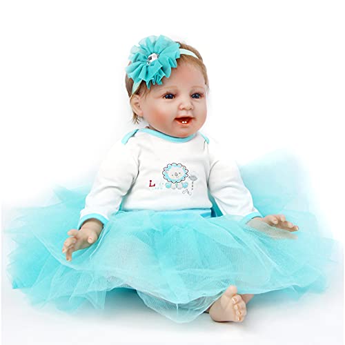 ZIYIUI Muñeca Reborn 55 cm 22 Pulgadas Bebe Reborn de Silicona Real Suave Vinilo Realistic Recién Nacido Bebé Muñeco Juguetes Regalode Los Niños Reborn Dolls