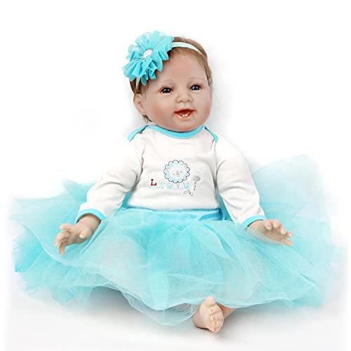 ZIYIUI Muñeca Reborn 55 cm 22 Pulgadas Bebe Reborn de Silicona Real Suave Vinilo Realistic Recién Nacido Bebé Muñeco Juguetes Regalode Los Niños Reborn Dolls