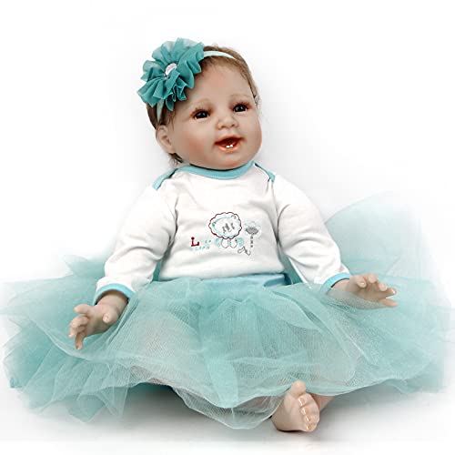 ZIYIUI Muñeca Reborn 55 cm 22 Pulgadas Bebe Reborn de Silicona Real Suave Vinilo Realistic Recién Nacido Bebé Muñeco Juguetes Regalode Los Niños Reborn Dolls