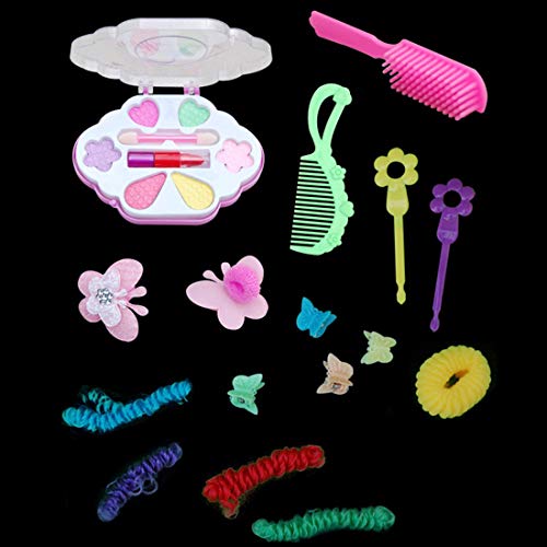 ZUJI 17Pcs Cabeza para Maquillar Peinado Muñeca Set de Peluquería Hairstyle Deluxe Maquillaje para niñas Juego de Imaginación Calendario de Adviento