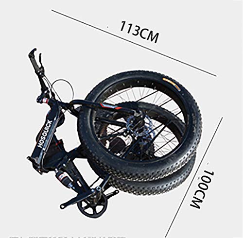 ZXCY Bicicleta De Montaña De 26 Pulgadas Fat Bike Todoterreno Playa Bicicleta De Nieve Plegable con Neumáticos Anchos con Velocidad Variable Freno Doble Y Suspensión De Choque,Amarillo